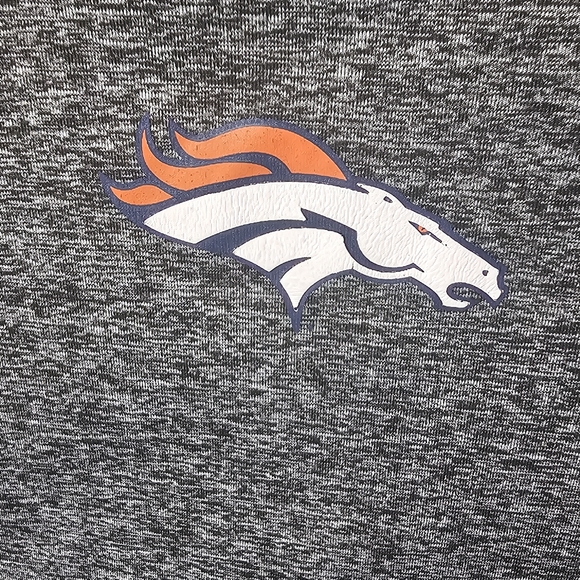 NFL Authentic Denver Broncos Women's Full Zip Jacket Gray Mock Neck Hooded Large - Picture 8 of 15